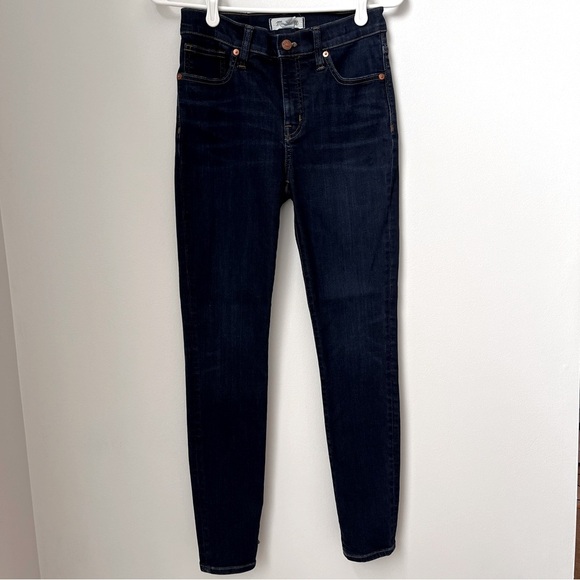 Madewell 9” Mid-Rise Skinny Jeans Women's Size 26 Dark Wash - Picture 1 of 15